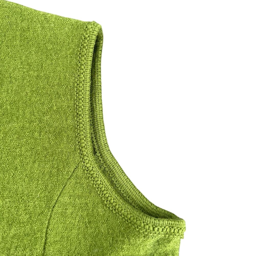 Vintage Lisa International Olive Green Boiled Wool Sweater Vest Zip Up XL - Picture 3 of 8
